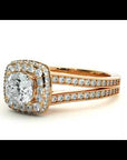 Inel de Logodnă Duo Halo Pavé din Aur 14k cu Moissanite de 1.01 ct