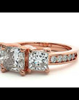 Inel de Logodnă Trei Diamante Naturale Pavè de 2.20 ct