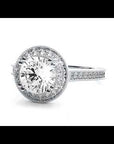 Inel de Logodnă din Aur 14k cu Moissanite Brilliant Halo Pavé de 1.59 ct