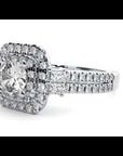 Inel de Logodnă Vintage Pavé Halo din Aur 14k cu Diamante Create în Laborator de 0.74 ct