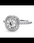 Inel de Logodnă Rhapsody din Aur 14k cu Moissanite Halo Pavé de 0.93 ct