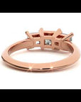 Inel de Logodnă din Aur 14k Trei Moissanite Tăietură Princess de 2.18 ct