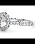 Inel de Logodnă din Aur 14k cu Diamante Create în Laborator Brilliant Halo Pavé de 1.43 ct