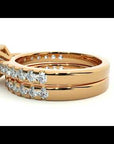 Inel de Logodnă Pavè Cu Diamant Natural Tăietură Princess de 1.37 ct