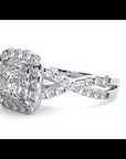 Inel Tăietură Princess Si Cadru Halo cu Moissanite de 1.30 ct