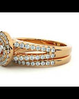 Inel de Logodnă Triplu Halo din Aur 14k cu Diamante Create în Laborator Pavè 0.88 ct