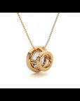 Lanț cu Pandantiv Solitaire Rotund Bezel din Diamant Create în Laborator de 1.08 ct