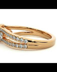 Inel de Logodnă Éliane din Aur 14k cu Trei Moissanite Pavè de 0.96 ct