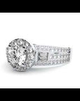 Inel de Logodnă Retro Pavé Halo din Aur 14k cu Diamante Create în Laborator de 1.49 ct