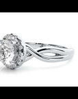 Inel de Logodnă Solitaire Halo din Aur 14k cu Diamante Create în Laborator de 0.94 ct