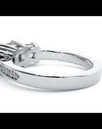 Inel de Logodnă din Aur 14k Trei Moissanite Pavè de 2.20 ct
