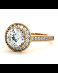 Inel de Logodnă din Aur 14k cu Diamante Create în Laborator Brilliant Halo Pavé de 1.59 ct