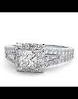 Inel de Logodnă din Aur 14k cu Diamante Create în Laborator Halo Princess Pavé de 1.00 ct
