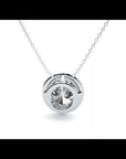 Lanț cu Pandantiv Solitaire Rotund Bezel din Diamant Create în Laborator de 1.08 ct
