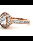 Inel de Logodnă din Aur 14k cu Diamante Naturale Brilliant Halo Pavé de 2.22 ct