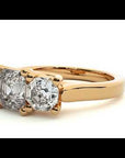 Inel de Logodnă din Aur 14k cu Trei Moissanite de 2.20 ct