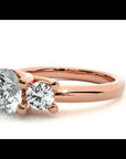 Inel de Logodnă din Aur 14k Cu Trei Moissanite de 1.39 ct