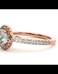 Inel de Logodnă din Aur 14k cu Diamante Naturale Brilliant Rotund Halo Pavé de 1.12 ct