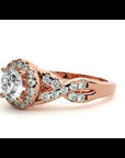 Inel de Logodnă din Aur 14k cu Moissanite Pavé în Spirală Eternă de 0.96 ct