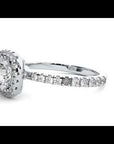 Inel de Logodnă Brilliant Rotund Halo Pavé din Aur 14k cu Moissanite de 1.70 ct