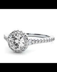 Inel De Logodnă din Aur 14k Cu Moissanite Halo, Tăietură Rotundă de 0.74 ct