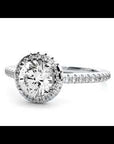 Inel de Logodnă cu Diamante Create în Laborator Brilliant Rotund Halo Pavé de 1.12 ct