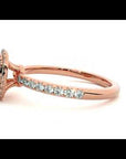 Inel de Logodnă Rhapsody din Aur 14k cu Diamante Create în Laborator Halo Pavé de 0.93 ct