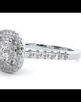 Inel Tăietură Princess Si Cadru Halo din Aur 14k cu Diamante Naturale de 0.83 ct