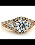 Inel de Logodnă cu Moissanite Halo Etern Pavé de 1.07 ct