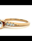 Inel De Logodnă Solitaire Pavé din Aur 14k cu Moissanite de 0.41 ct