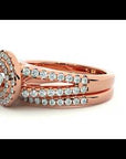 Inel de Logodnă Triplu Halo din Aur 14k cu Moissanite Pavè 0.88 ct