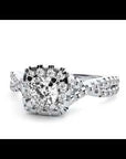 Inel de Logodnă Vintage Pavé Halo din Aur 14k cu Moissanite de 0.77 ct