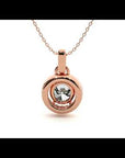 Lanț cu Pandantiv Rotund Brilliant cu Diamant Create în Laborator Halo de 1.51 ct