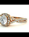 Inel de Logodnă Positano Pavé din Aur 14k cu Moissanite de 1.35 ct
