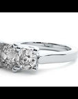 Inel de Logodnă din Aur 14k cu Trei Moissanite de 2.20 ct