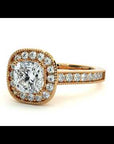 Inel de Logodnă Halo Pavé cu Diamante Naturale de 1.92 ct