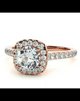 Inel de Logodnă Azure cu Diamante Naturale Halo Pavé de 0.72 ct