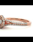 Inel de Logodnă Twilight din Aur 14k cu Moissanite Halo Pavé de 1.07 ct