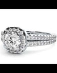 Inel De Logodnă Cu Diamante Naturale Halo, Tăietură Rotundă de 0.99 ct