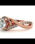 Inel de Logodnă din Aur 14k cu Diamante Create în Laborator Împletit Etern Pavé de 1.29 ct