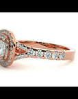 Inel Tăietură Princess Si Cadru Halo cu Moissanite de 1.08 ct