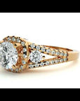 Inel de Logodnă din Aur 14k cu Diamante Naturale Halo Etern Pavé de 1.07 ct