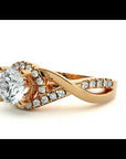 Inel de Logodnă Portofino Solitaire Pavé din Aur 14k cu Diamante Create în Laborator de 1 ct