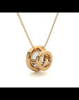 Lanț din Aur 14k cu Pandantiv Solitaire Rotund Bezel din Diamant Natural de 1.08 ct