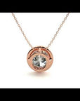 Lanț cu Pandantiv Solitaire Rotund Bezel din Diamant Create în Laborator de 1.08 ct