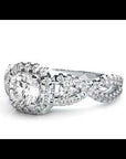 Inel de Logodnă Retro din Aur 14k cu Diamante Naturale Brilliant Halo Pavé de 1.06 ct