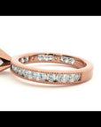 Inel de Logodnă din Aur 14k cu Diamante Create în Laborator Solitaire Etern Pavé de 0.97 ct