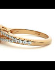 Inel de Logodnă Princess Pavé din Aur 14k cu Diamante Create în Laborator de 0.98 ct