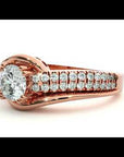 Inel de Logodnă Vintage Solitaire Pavé din Aur 14k cu Moissanite de 0.74 ct