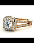 Inel de Logodnă Duo Halo Pavé cu Diamante Naturale de 1.01 ct